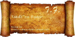Takács Fodor névjegykártya