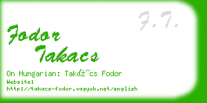 fodor takacs business card